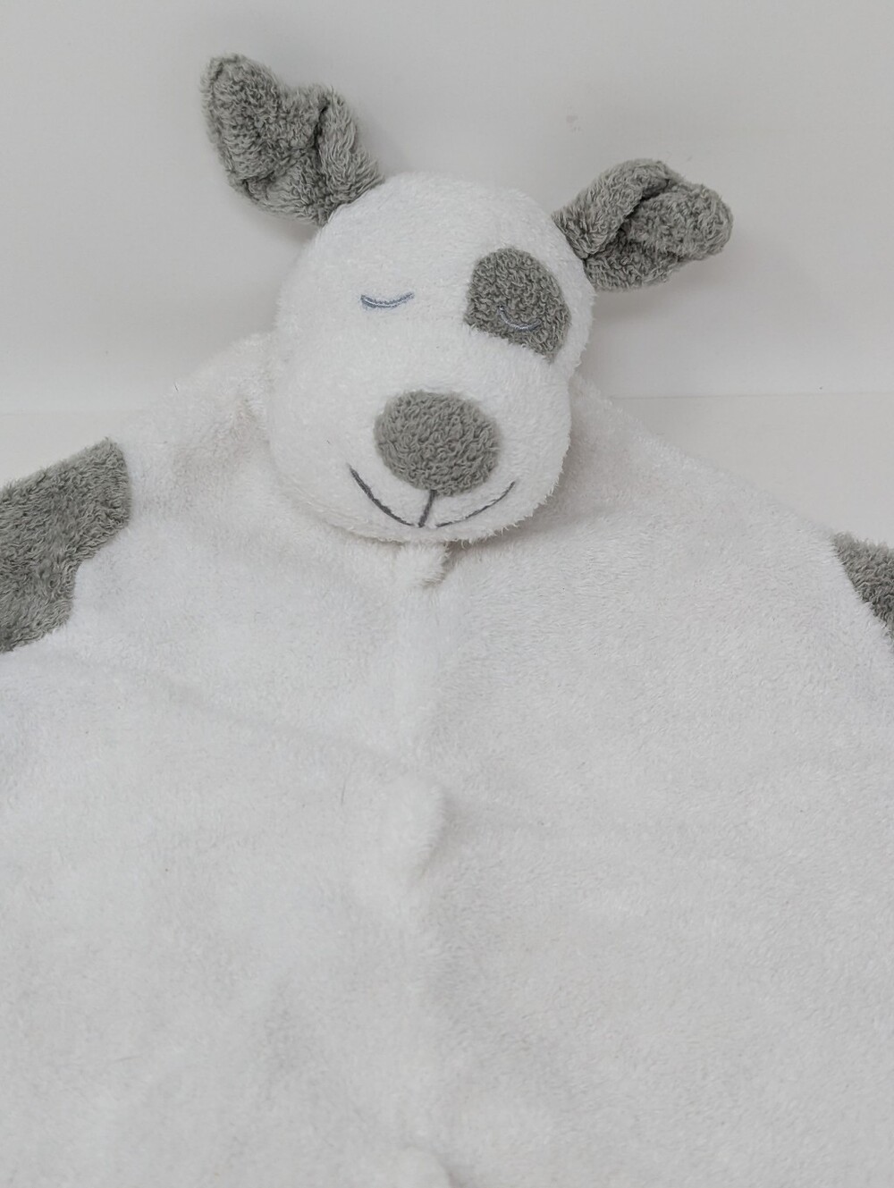 Angel Dear Puppy Dog Lovey Baby Security Blanket Plush Gray White